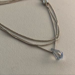 A&A + Swarovski Lt. Blue Crystal Necklace - silver